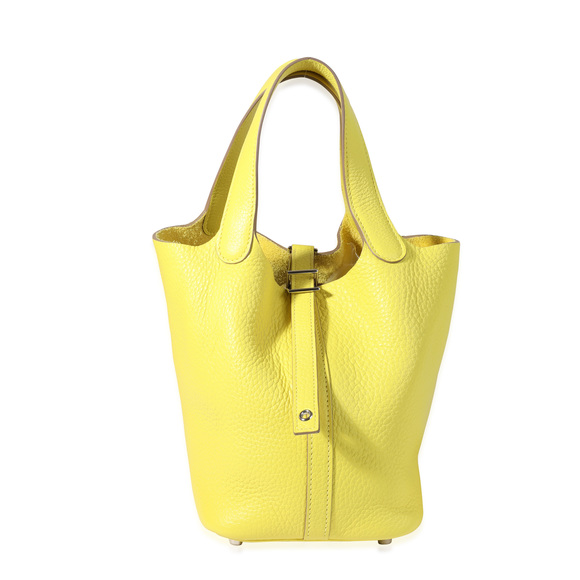 Hermès Handbags - Hermès Lime Clémence Picotin Lock 18 PHW
